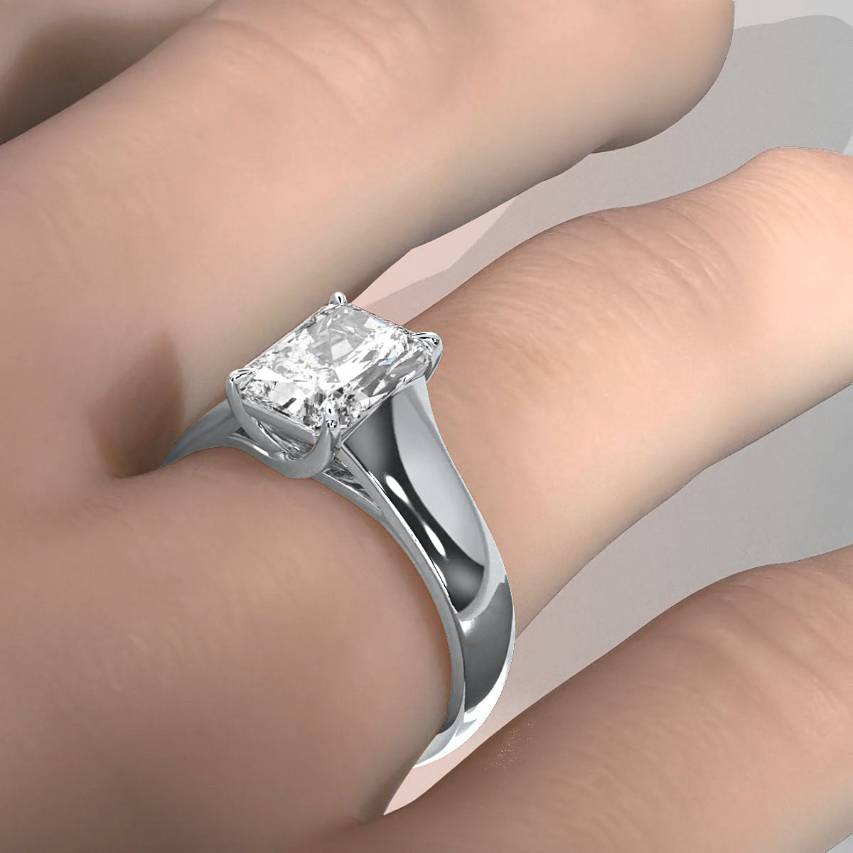 5g Trellis Solitaire Lab Grown Diamond IGI Certified Engagement 5.5mm Ring 1.00 Ctw.